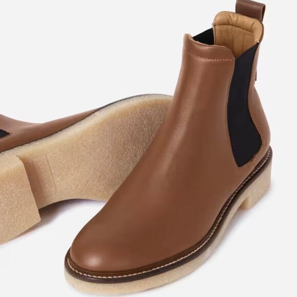 Everlane The Chelsea Boot In Leather Tobacco Brown Size 9.5 New - Picture 3 of 13